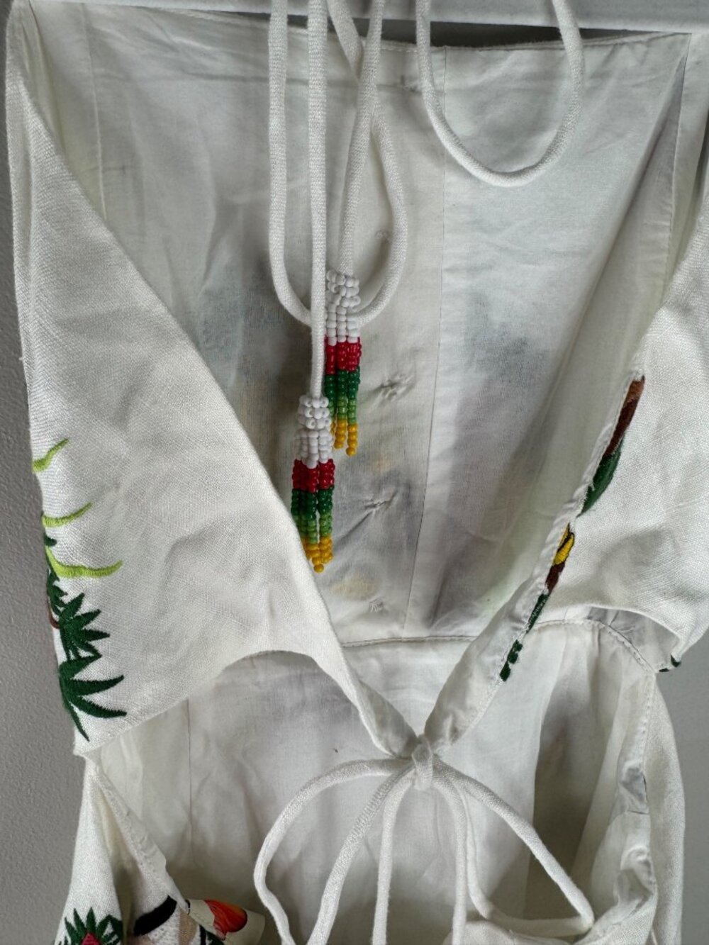 Farm Rio Bahia Girls Embroidered Tropical Midi Dress Size S NWT Linen Bananas - Picture 12 of 12